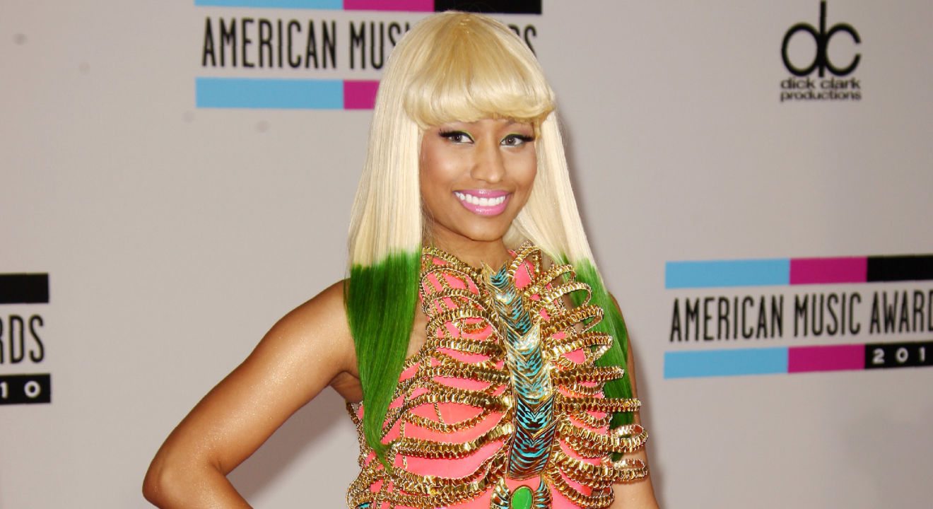 Entity looks at Nicki Minaj's hairstyle from the 2010 American Music Awards.
