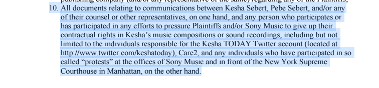 In legal docs, obtained by ENTITY, Dr. Luke wants Kesha's team to hand over all communications with protesters and supporters.