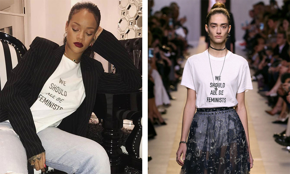 Rihanna wears Dior feminist t shirt