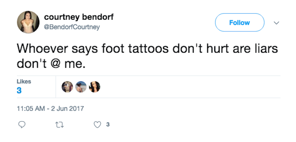 ENTITY reports on if foot tattoos hurt and why