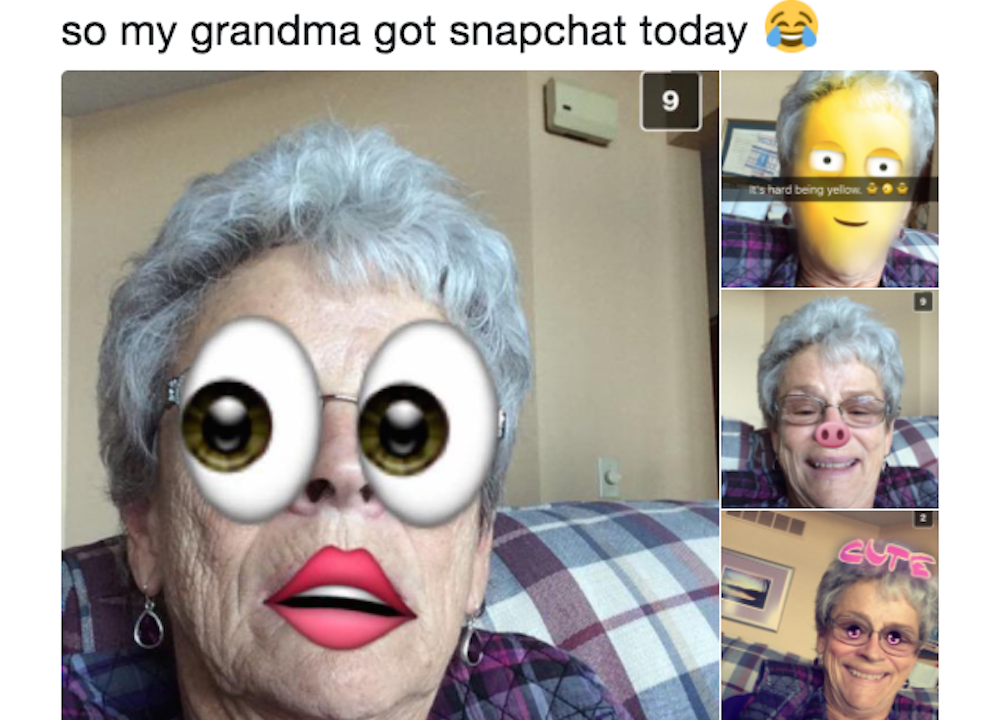 Entity encourages young women to teach their grandmas how to use Snapchat