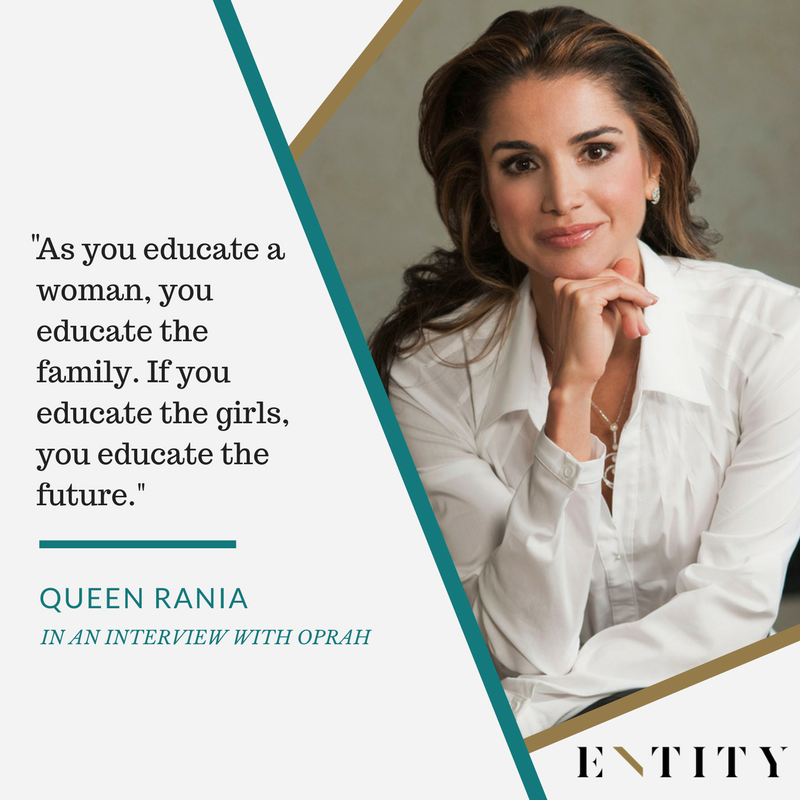 ENTITY reports on queen rania quotes about empowering women.