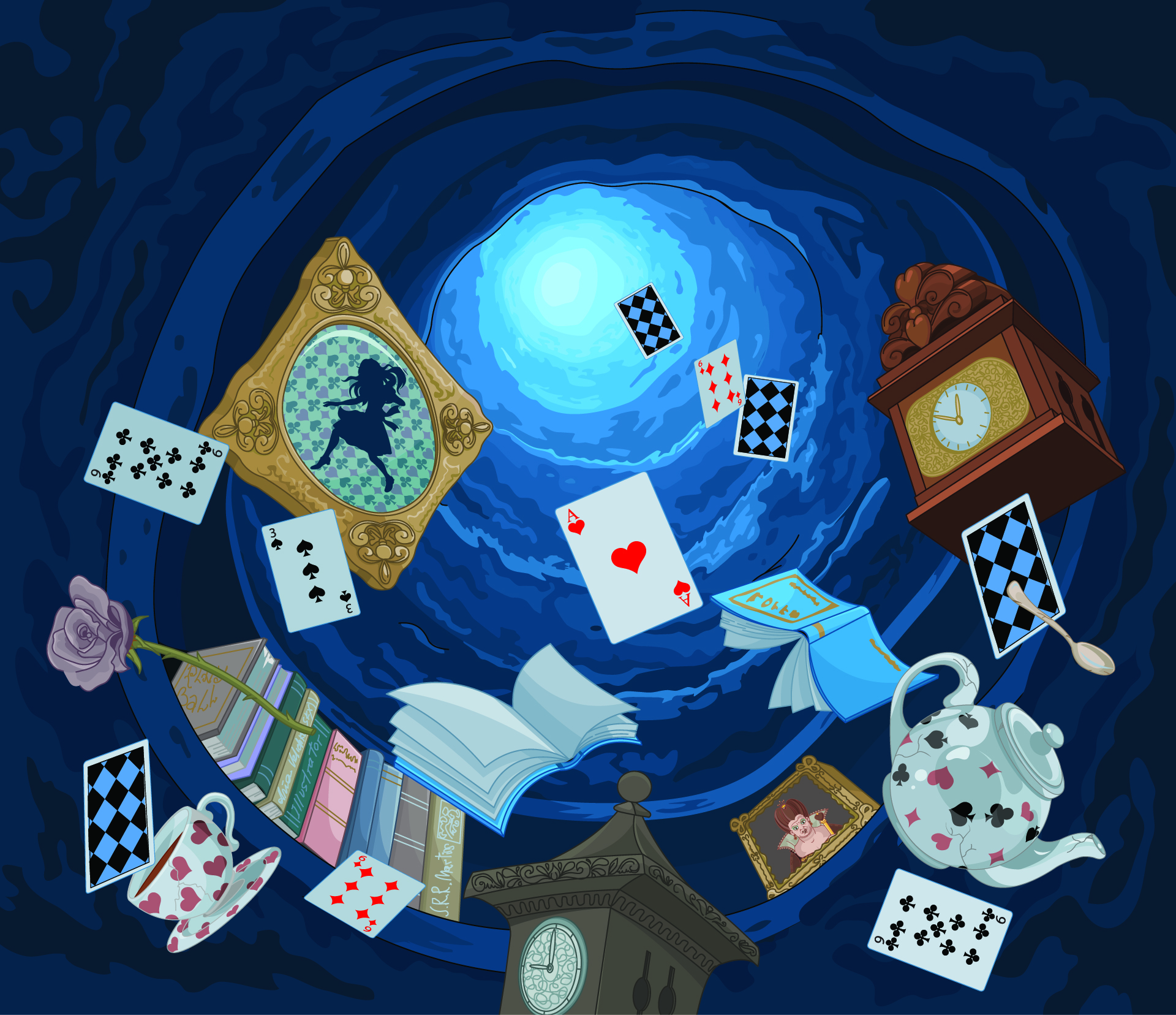 Down the rabbit hole Alice in Wonderland pocket watch