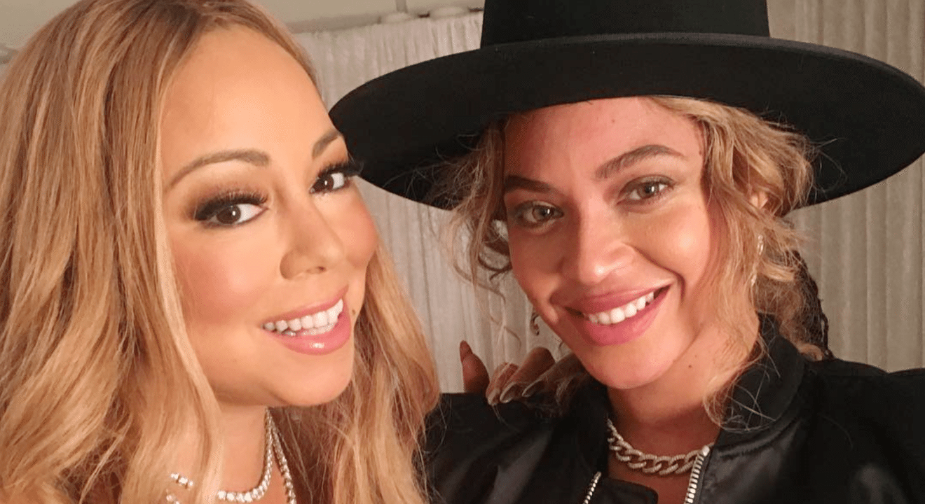 ENTITY shows Beyonce and Mariah posing in a selfie.