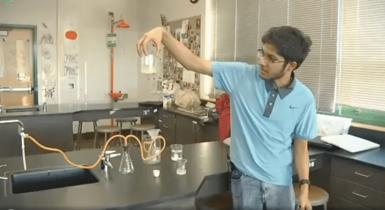 Entity reports on high school student Chaitanya Karamchedu who discovered a cost-effective way to create freshwater from ocean saltwater.
