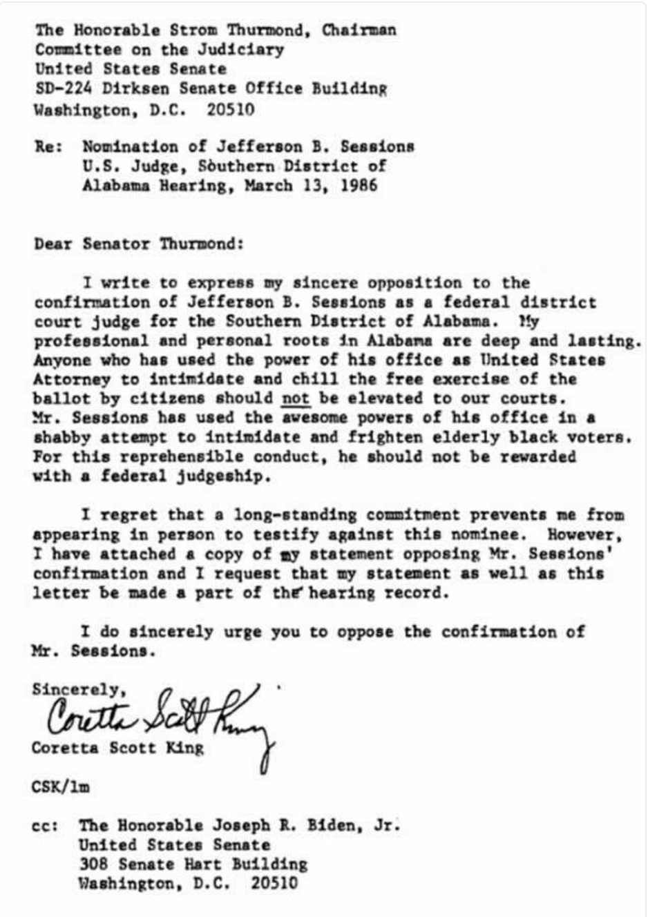 This is the Coretta Scott King letter that got Elizabeth Warren silenced on the Senate floor, Entity reports.