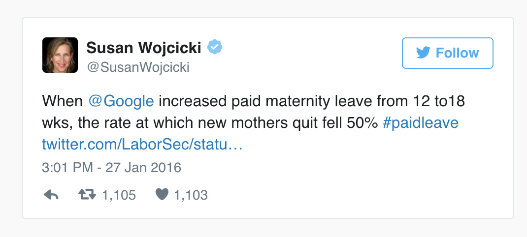 Entity reports about maternity leave.