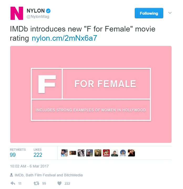 Entity explores why IMDb is giving female films an f-rating.