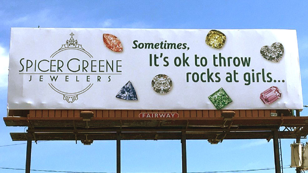 Spicer Greene Jewelry's ad landed them on Entity's list of controversial billboards.
