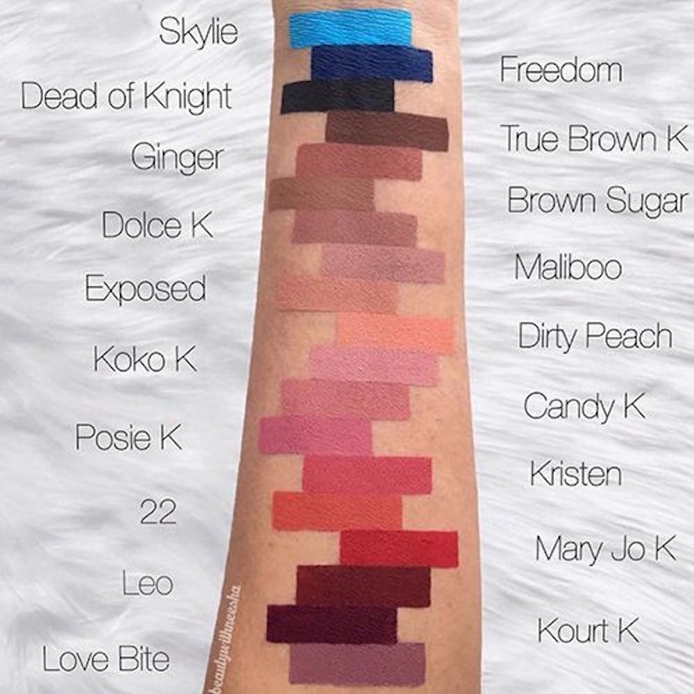 Swatches lip colors jenner liner kylie