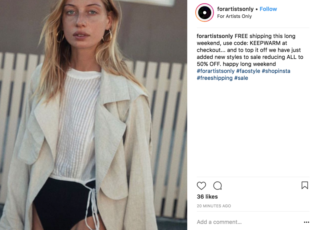 ENTITY gives 50 Instagram brands for women.