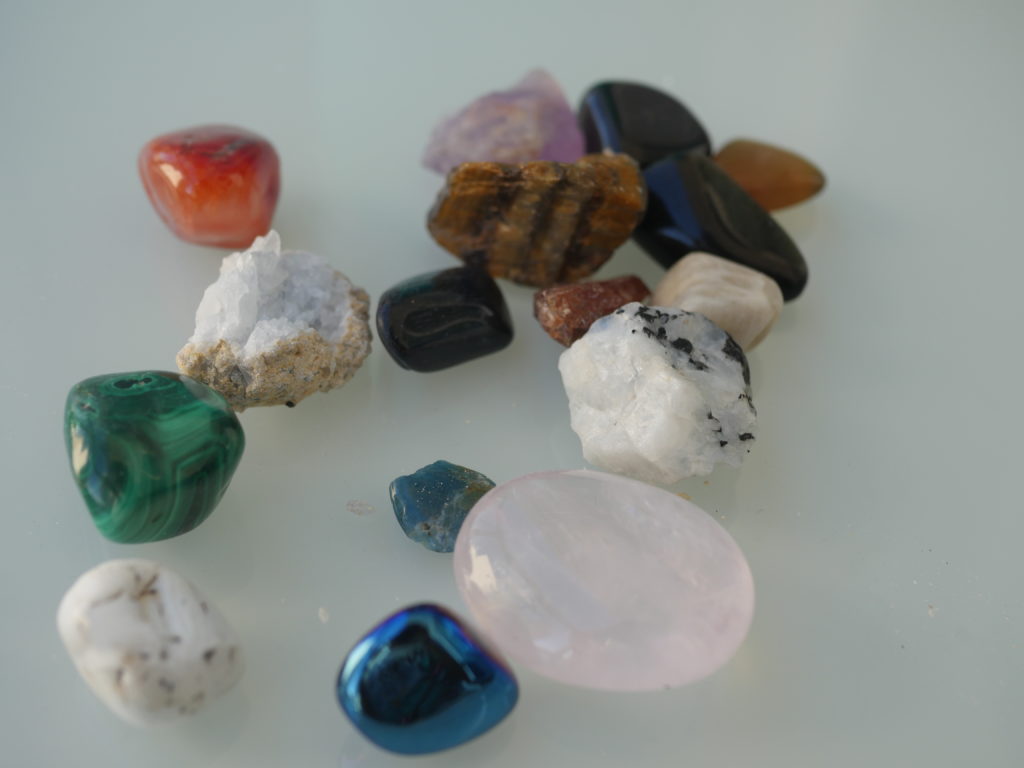 Photo of various crystals. 