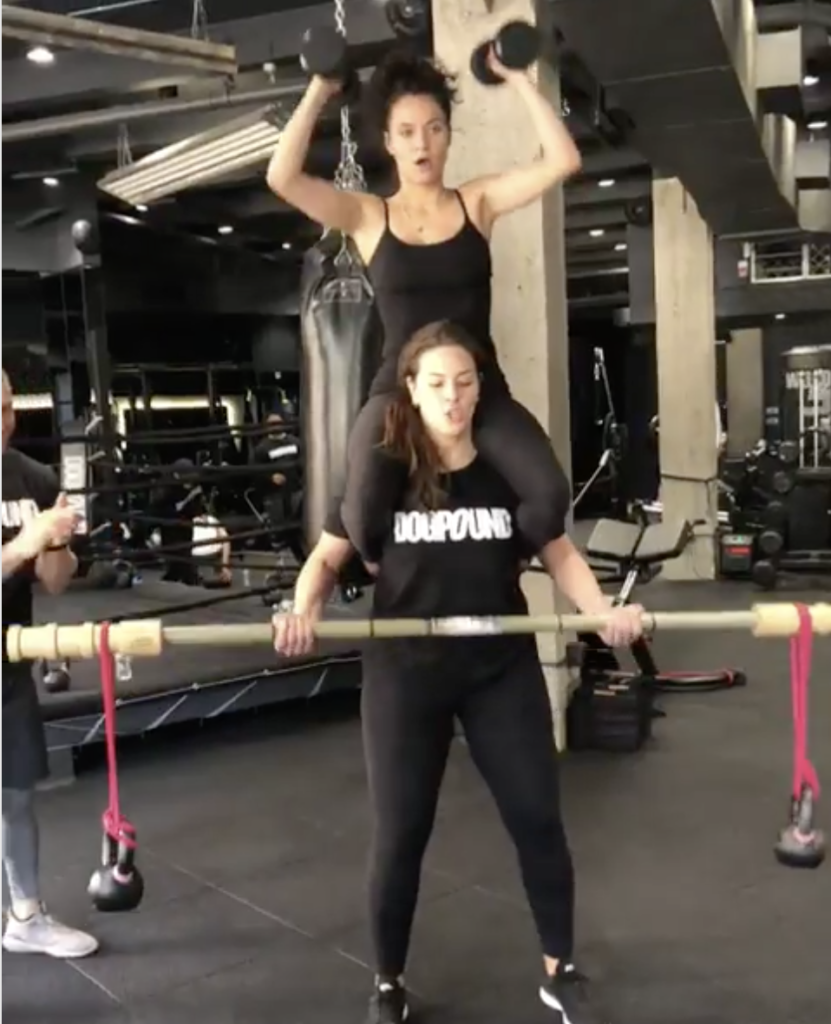 Photo of Ashley Graham working out.