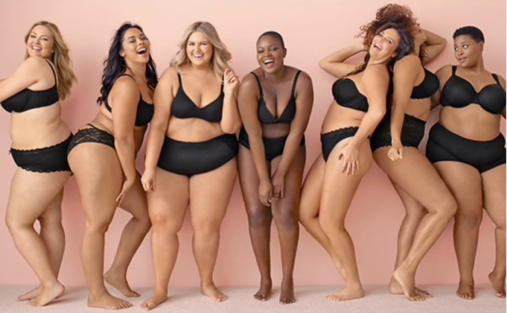 A variety of plus-size models.