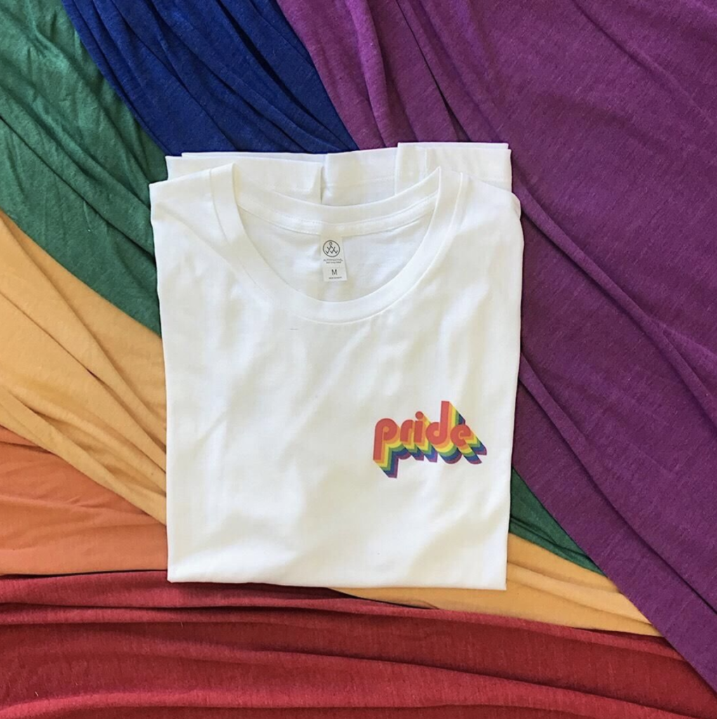 Entity shares photo of pride shirt from Alternative Apparel 