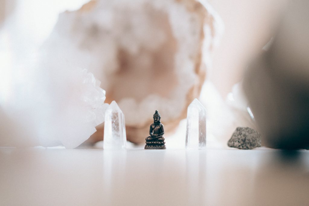 How to cleanse small crystals among a small Buddha 