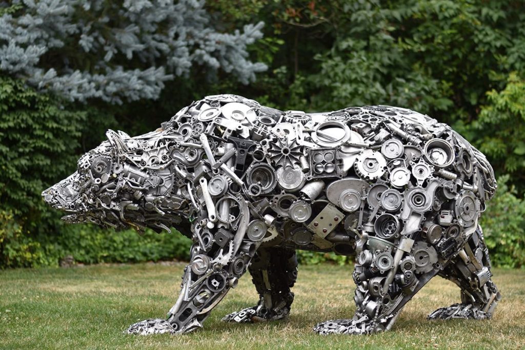 Artist Brian Mock Creates Life Sized Sculptures Out Of Recycled Metal